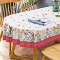 thumbnail image 1 of Oval Tablecloth Pink Floral Tablecloth, Floral Oval Tablecloth, Print Floral Tablecloth, Fabric Indoor/Outdoor Waterproof Wrinkle Free Durable Pink Floral Tablecloth for Oval Tables 60 X 84 in, 1 of 6