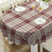 Oval Tablecloth, Waterproof Plaid Oval Table Cloth 60x120 Inch Washable Fabric Fall Christmas Table Cover for Kithchen Dining Decor