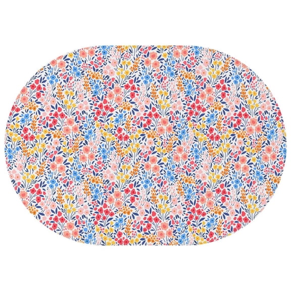 Oval Tablecloth Wildflower Farmhosue Floral Tablecloth,Oil Proof Polyester Table Cover for Rectangle Tables,Foldable Tableclothes for Birthday Picnic Wedding Tea Party Decorations