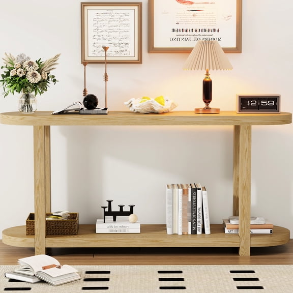 Oval Tabletop MDF+Ash Veneer - Enhance Entrance Aesthetics & Storage - For Entryways, Hallways & Foyers - Tidy Space with Long - lasting Furniture