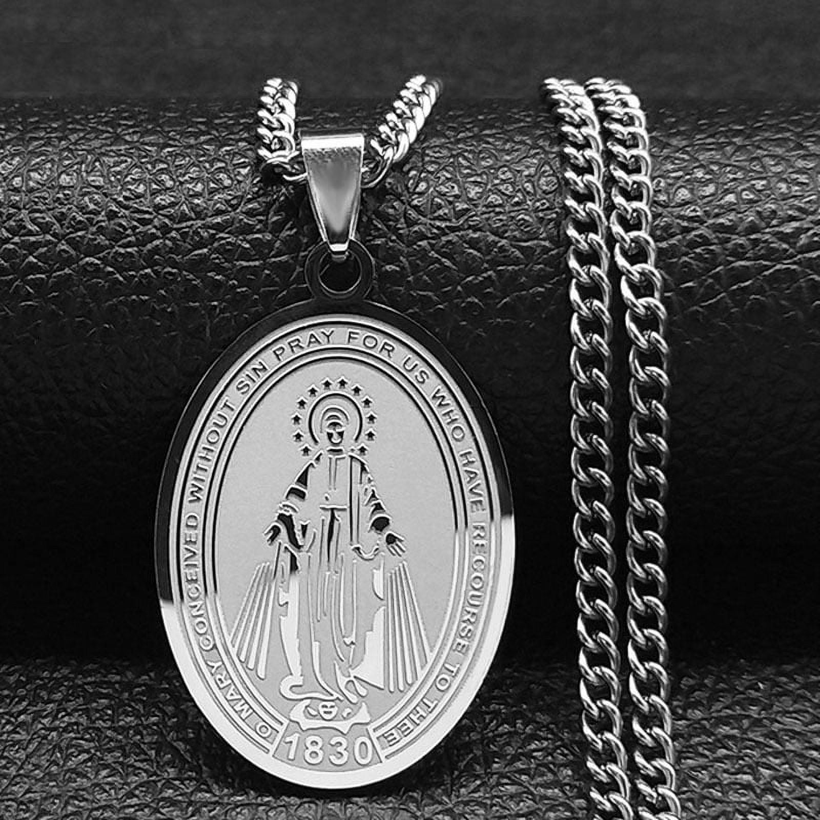 Oval Tag Virgin Mary Prayer Necklace Men Women Stainless Steel Gold Medal Necklace Jewelry f176fb1a b1e9 4609 b37a 6f3f91d00bf6.ea74b32b38425dde5c39dd27b5d2aab3