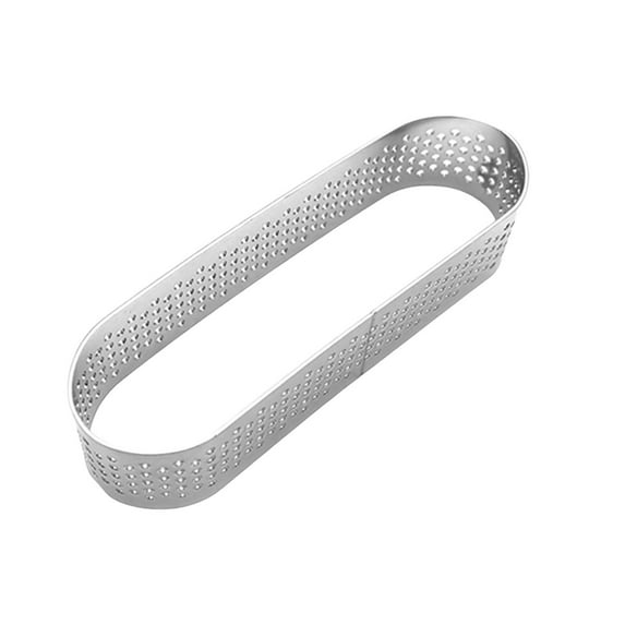 Oval Tartlet Mold - Stainless Steel Perforated Tart Ring for Baking, for Desserts, Mini Cakes, Fruit Tarts & Quiches, Durable Non-Stick Pastry Mould