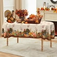 thumbnail image 1 of Oval Thanksgiving Tablecloth 54×72 Inch, Fall Tablecloths Thanksgiving Pumpkin Turkey Washable Table Cover, Autumn Decoration Table Cloths Decor for Party Picnic Dinner, 1 of 6