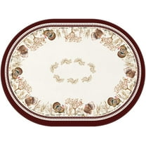 Oval Thanksgiving Tablecloth Fall Table Cloth Pumpkin Color Table Cloths for Autumn Home Decor, 54x72 inch Tablecloths