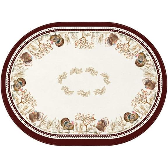 Oval Thanksgiving Tablecloth Fall Table Cloth Pumpkin Color Table Cloths for Autumn Home Decor, 54x72 inch Tablecloths