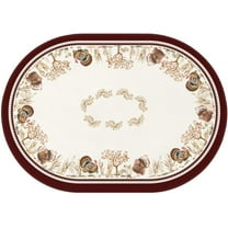 Oval Thanksgiving Tablecloth Fall Table Cloth Pumpkin Color Table Cloths for Autumn Home Decor, 60x84 inch Tablecloths