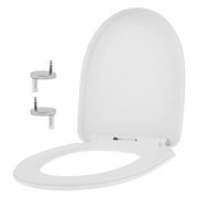 Oval Toilet Seat with Mounting Corner Thickened Pressure Resistant PP Quick Release Toilet Lid with Back Support
