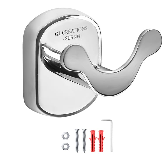 Oval Towel Hooks for Hanging Coat Hooks Bathroom Towel Hanger Stainless Steel SUS 304 Backpack Robe Clothes Hook Modern Wall Purse Holder for Kitchen Garage Hotel Wall Mounted Door Hanger