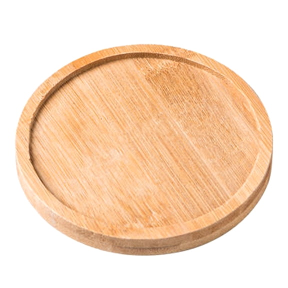 Oval Tray Small Round Bamboo Tray Solid Bamboo Serving Tray Bathroom Serving Plate Plant Succulent Tray Kitchen Dish