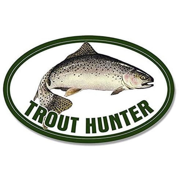 Oval Trout Hunter 3M Reflective sticker| Fishing Fish Decal