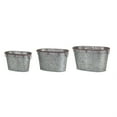 thumbnail image 1 of Melrose International 72732DS 9-10 & 11 in. Metal Oval Tub, Tin & Brown - Set of 3, 1 of 1