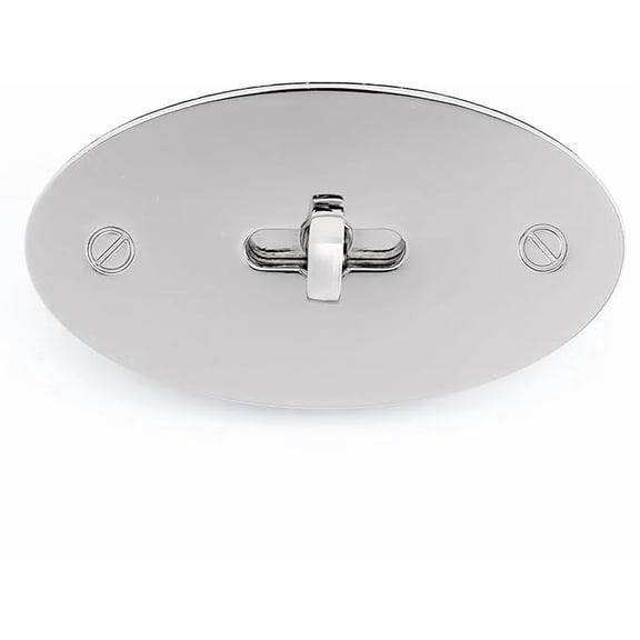 Oval Turn Lock Clasp – Metal Twist Lock SC135 for Handbags, Purses, and Leathercraft (Small 2", Silver)