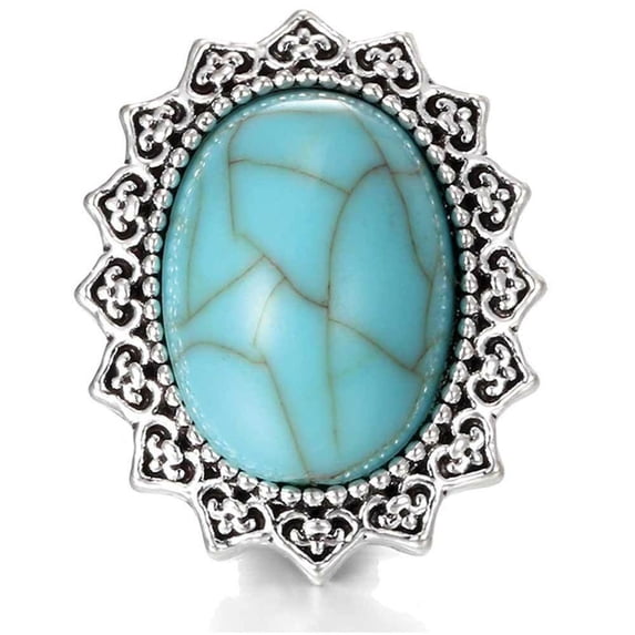 Oval Turquoise Pearl Snap Jewelry Ginger Charm Button, For Interchangeable DIY Customizable Accessories