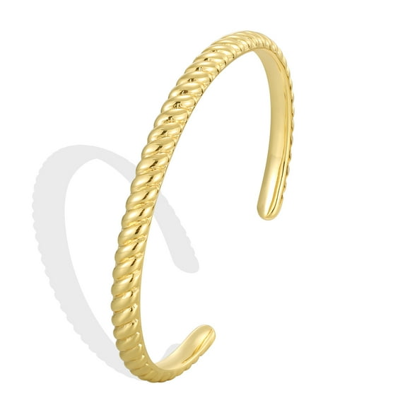 Oval Twisted Cuff Bracelet for Women Gold-plated Bangle Bracelet Gold Classic Vintage Bracelets Jewelry For Daily Wear Gift