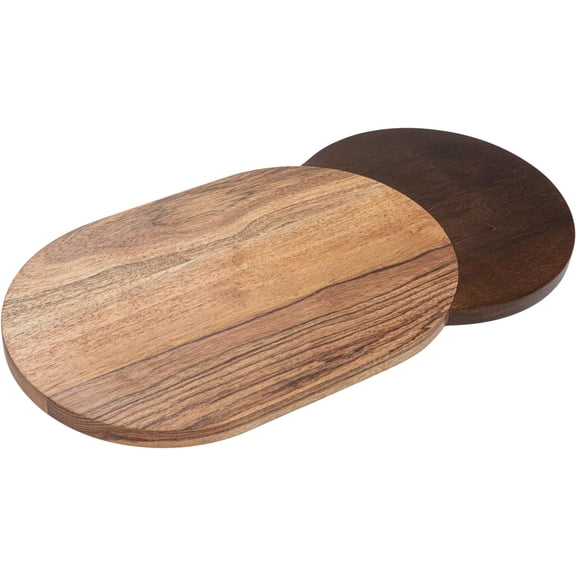 Oval Two-Tone Wood Cheese and Serving Board, Natural Walnut