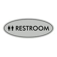 thumbnail image 1 of Oval UNISEX RESTROOM Sign (Lt Gray) - Large 3.6x9", 1 of 1