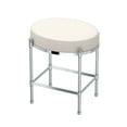 thumbnail image 1 of Gatco 1358 Oval White Leather Vanity Stool, Chrome, 1 of 3
