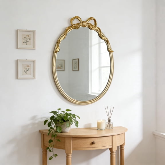 23.25"Oval Wall Mirror Bow