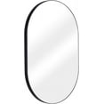 Oval Wall Mounted 16 x 24 Classic Bathroom Mirror in Black Matte