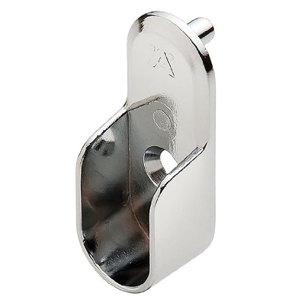 Oval Wardrobe Closet Rod With End Supports (4 Pack) 48 Inch Chrome