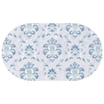 thumbnail image 1 of Oval Waterproof Tablecloth Blue Grey Baroque Reusable Indoor/Outdoor Durable Table Cover 60 Inch X 102 Inch, 1 of 1