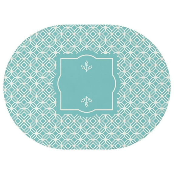 Oval Waterproof Tablecloth Cyan Blue Reusable Indoor/Outdoor Durable Table Cover 54 Inch X 72 Inch