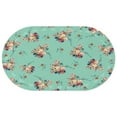 thumbnail image 1 of Oval Waterproof Tablecloth Green Floral Reusable Indoor/Outdoor Durable Table Cover 60 Inch X 102 Inch, 1 of 1