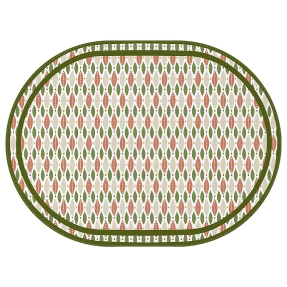 Oval Waterproof Tablecloth Green Forest Reusable Indoor/Outdoor Durable Table Cover 54 Inch X 72 Inch