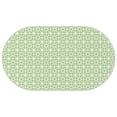 thumbnail image 1 of Oval Waterproof Tablecloth Green Geometry Reusable Indoor/Outdoor Durable Table Cover 60 Inch X 102 Inch, 1 of 1