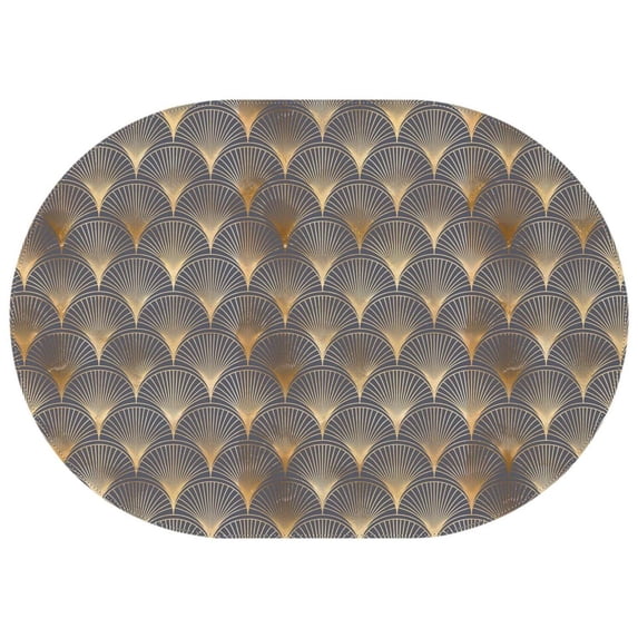 Oval Waterproof Tablecloth Grey Bronzing Reusable Indoor/Outdoor Durable Table Cover 60 Inch X 84 Inch