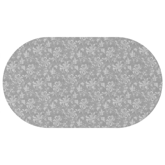 Oval Waterproof Tablecloth Grey Reusable Indoor/Outdoor Durable Table Cover 60 Inch X 102 Inch