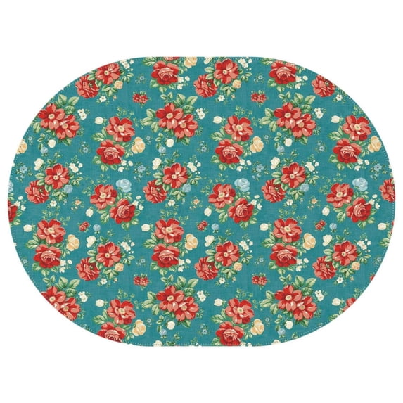 Oval Waterproof Tablecloth Pioneer Floral Reusable Indoor/Outdoor Durable Table Cover 54 Inch X 72 Inch