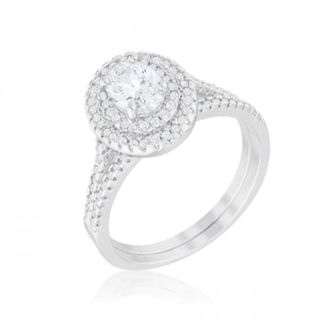 Oval Wedding Ring Set - Walmart.com