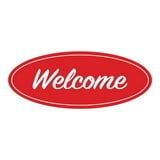 Oval Welcome Sign (Red) - Small 2x5