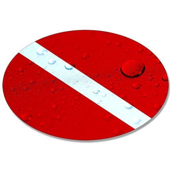 Oval Wet Look Scuba Dive Flag 3M Reflective sticker| Diving Diver Decal