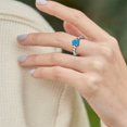 thumbnail image 1 of Oval White Opal Moon Ring Jewelry Zirconia Band Elegant Stackable Ring for Women, 1 of 4