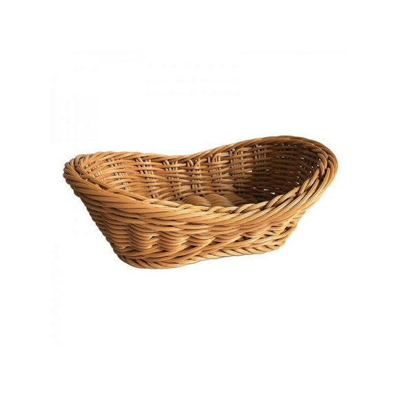 Oval Wicker Woven Basket Bread Roll Basket Serving Basket for Food Fruit Cosmetic Storage Tabletop and Bathroom
