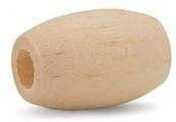 Oval Wood Beads 3/4 x 1/2 Inch Pack of 100 Wood Beads for Jewelry Making Crafts and Home Decor by Woodpeckers