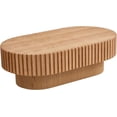 thumbnail image 1 of Oval Wood Coffee Table, 43.7" Modern Coffee Table for Living Room, Wooden Coffee Tables, Contemporary Fluted Coffee Table for Apartment, Small Spaces, Easy Assembly, Natural, 1 of 6