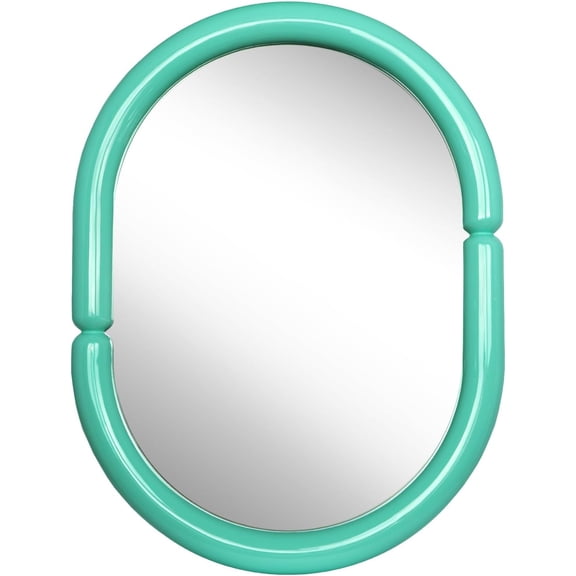 Oval Wood Framed Wall Mirror Creative Bathroom Wall Mounted Mirror Decor Bagel Shaped Mirror for Bathroon Bedroom