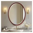 thumbnail image 1 of - Oval Wooden Beveled Wall Mirror for Home Decor, Bathroom, Vanity, Bedroom, Living Room, Hallway - London Style (Black ) 37.1 x 25.1, 1 of 8