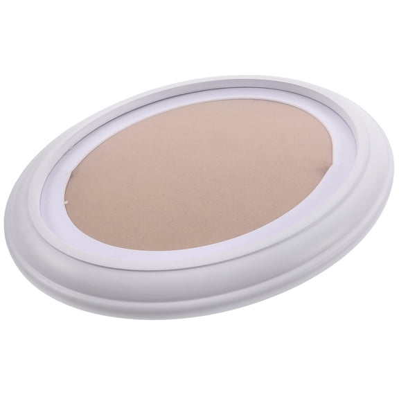 Oval Wooden Picture Frame Home Decor Wall Mounting Classic Photo Bamboo White 10 Inch