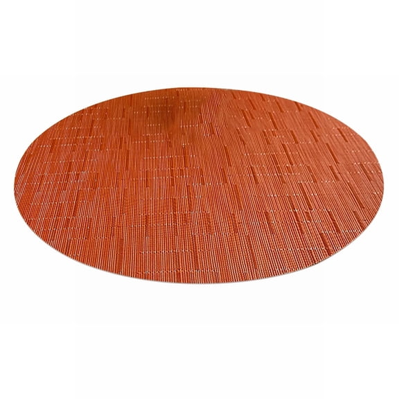 Oval Woven Placemat,Plastic Braided Table Mat,Washable Table Mat,17x12 Inches Non Slip Heat Resistant Place Mat for Dining Room,Thick Hot Pad for Farmhouse Kitchen Table Decor(Orange)