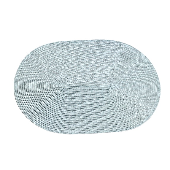 Oval Woven Placemats 1PCS, Boho Cotton Rope Braided Table Mats, 18x12 Inches Non Slip Heat Resistant Place Mats for Dining Room, Thick Hot Pads for Farmhouse Kitchen Table Decor