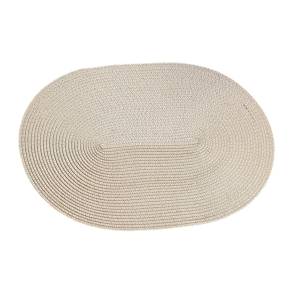 Oval Woven Placemats 1PCS, Boho Cotton Rope Braided Table Mats, 18x12 Inches Non Slip Heat Resistant Place Mats for Dining Room, Thick Hot Pads for Farmhouse Kitchen Table Decor