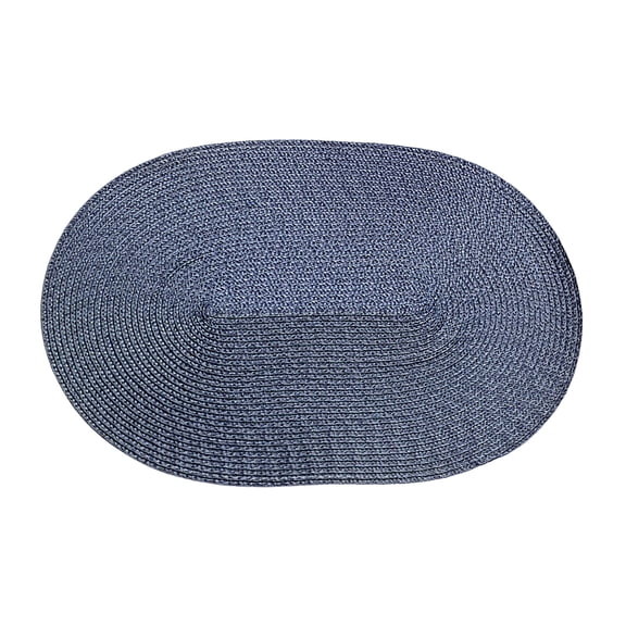 Oval Woven Placemats 1PCS, Boho Cotton Rope Braided Table Mats, 18x12 Inches Non Slip Heat Resistant Place Mats for Dining Room, Thick Hot Pads for Farmhouse Kitchen Table Decor