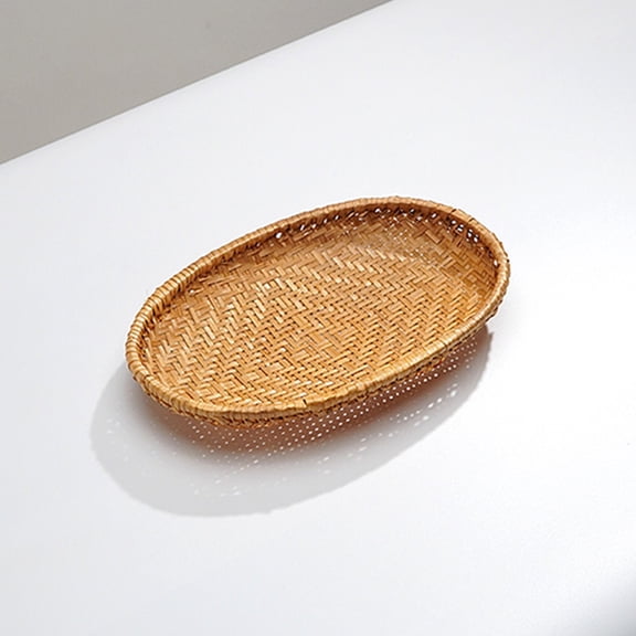 Oval Woven Wicker Bread Baskets For Fruit Vegetable Bowl Food Potato Storage Organizing Keys Wallet Kitchen Counter Small To Large Rattan Round Woven Basket Serving Bowls Chips,
