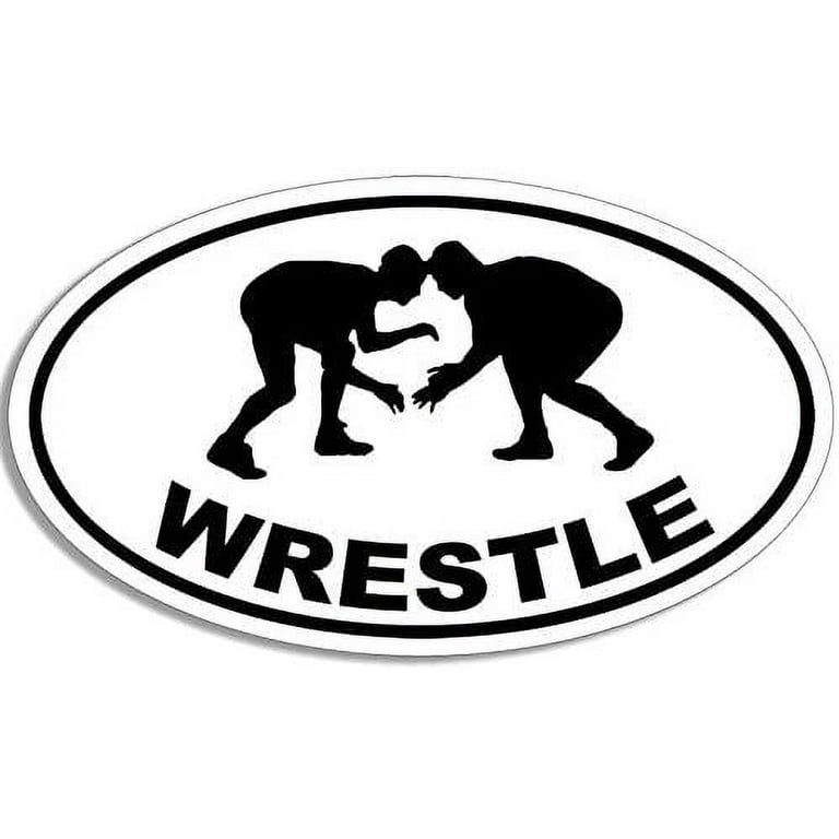 Oval Wrestle 3M Reflective sticker| Wrestling Decal