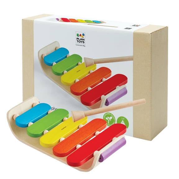 PlanToys Wooden Oval Xylophone Music Toy