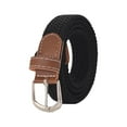 thumbnail image 1 of [Oval buckle 2.5cm] Black (A) $ Braided elastic belt seamless punch-free men and women versatile elastic canvas jeans belt lazy belt, 1 of 1